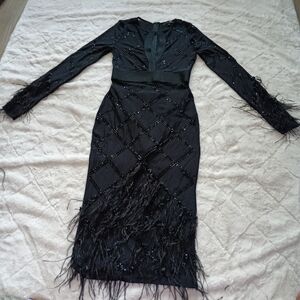 Fashion Nova feather dress